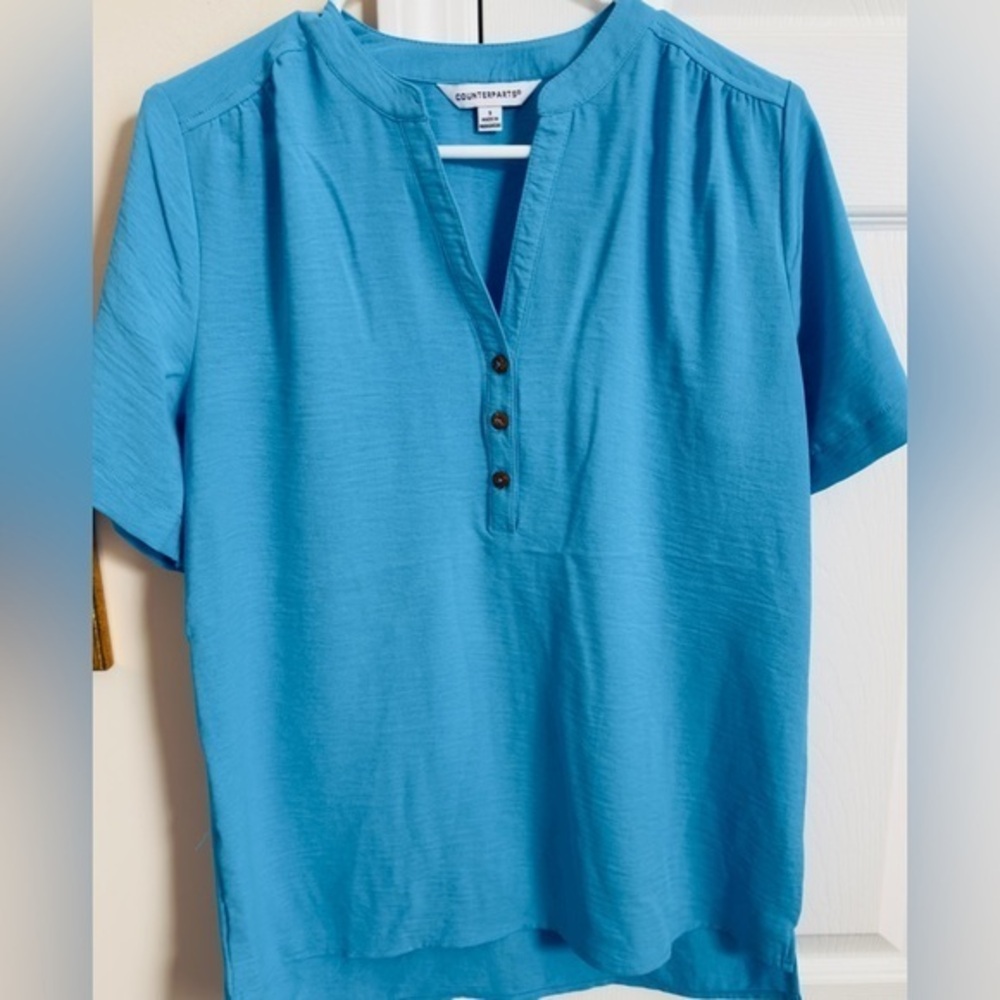 Woman’s Counterparts Blue Short Sleeve‎ Top Size Small
